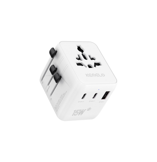 5-in-1 Universal Travel Adapter with USB-A and USB-C Ports